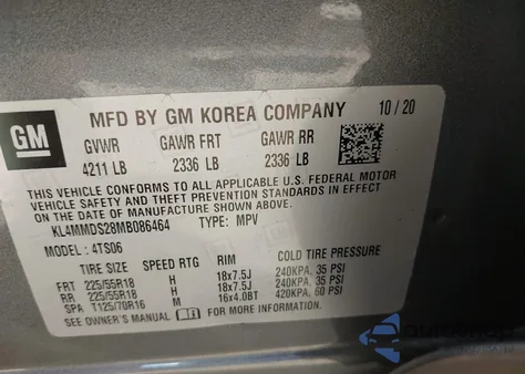 2021 Buick Encore Gx Fwd Select z USA, uszkodzony, nr VIN KL4MMDS28MB086464